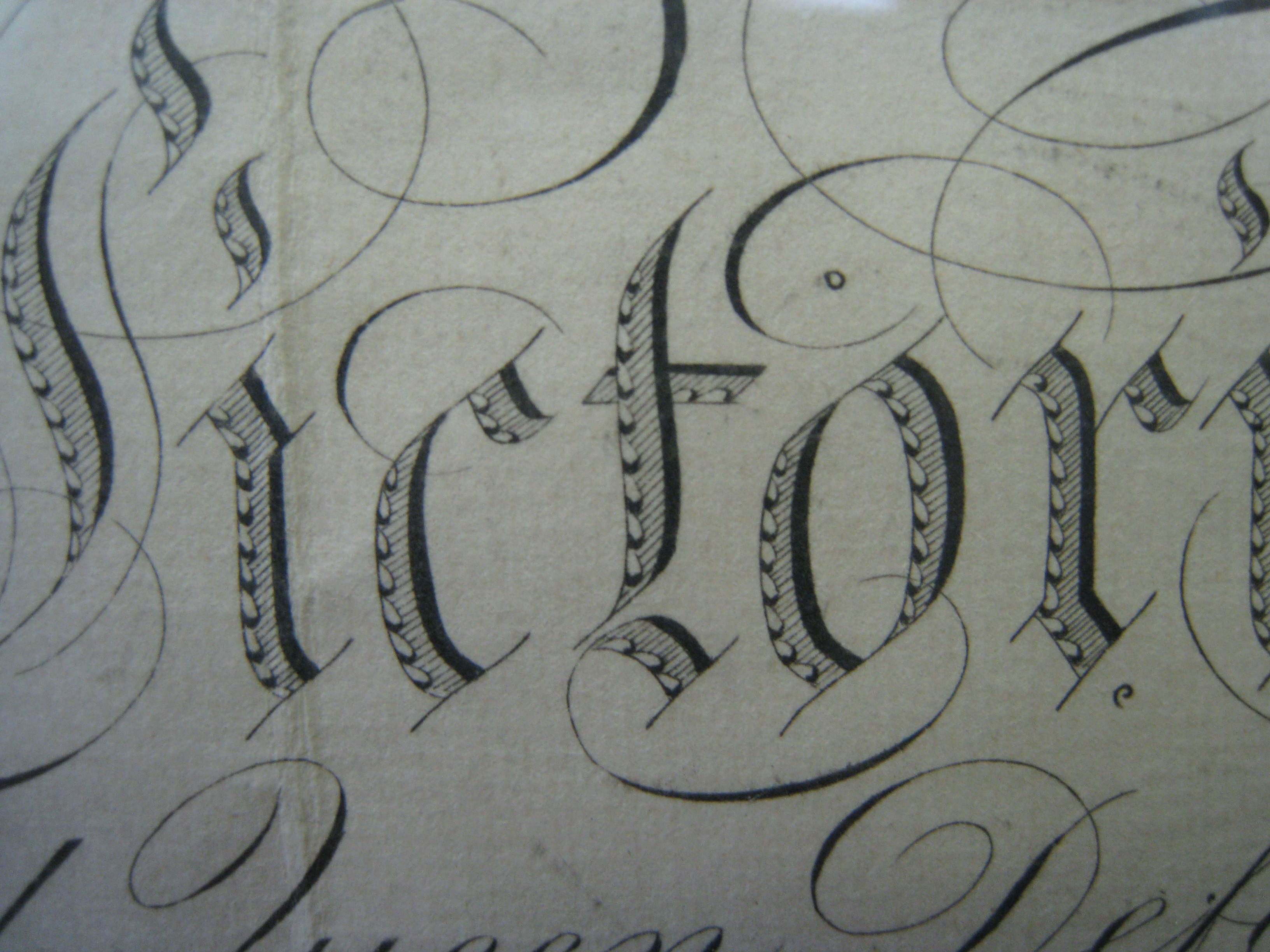 Close-up of internal decoration in a handwritten manuscript
