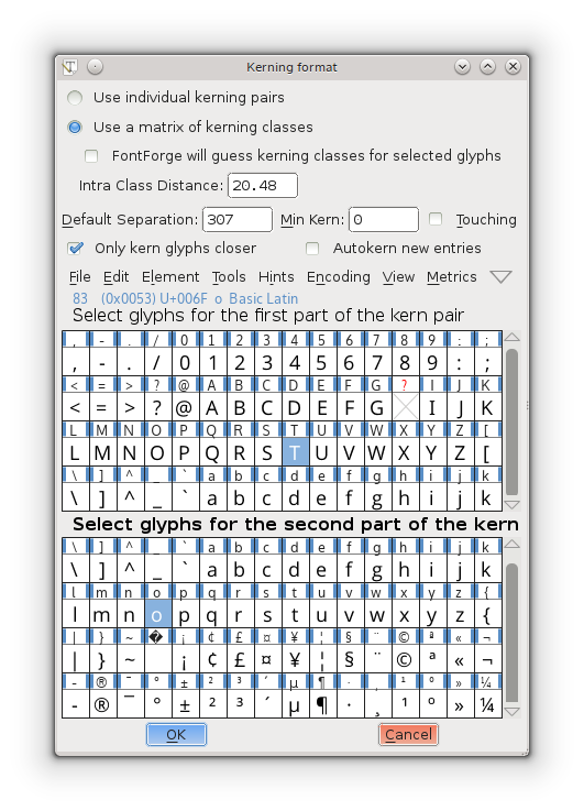 fontforge lookup subtable