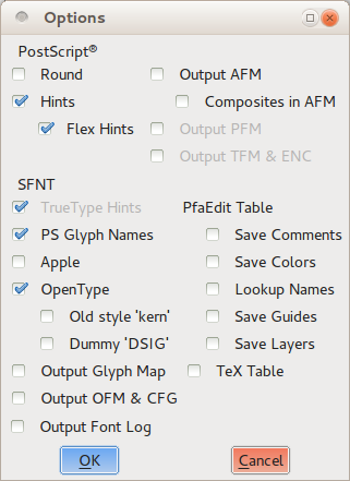 weight names fontforge